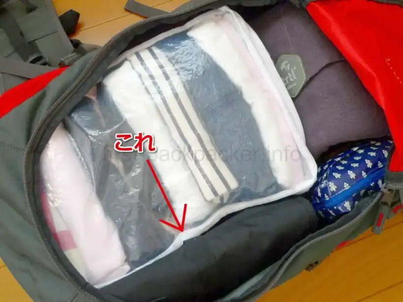 イーグルクリークのスリムキットをバックパックに入れてみる