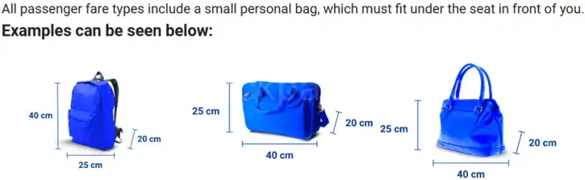 Ryanairの無料で持ち込める荷物