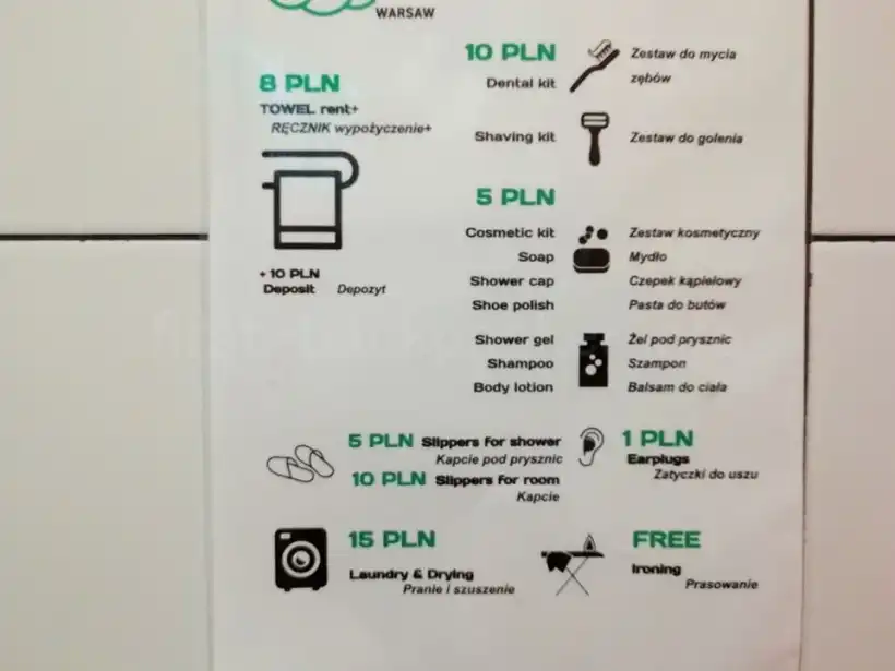 Safestay Warsow 貸し出しタオルの価格