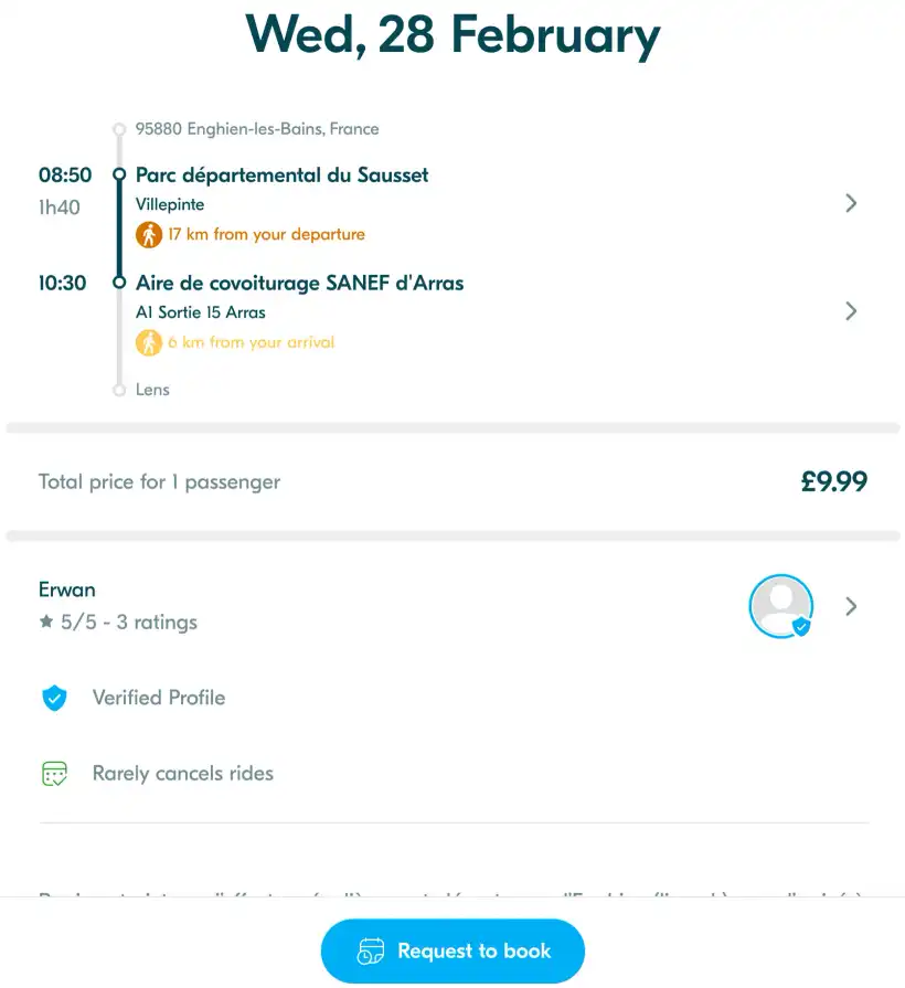 ブラブラカーのドライブ詳細情報