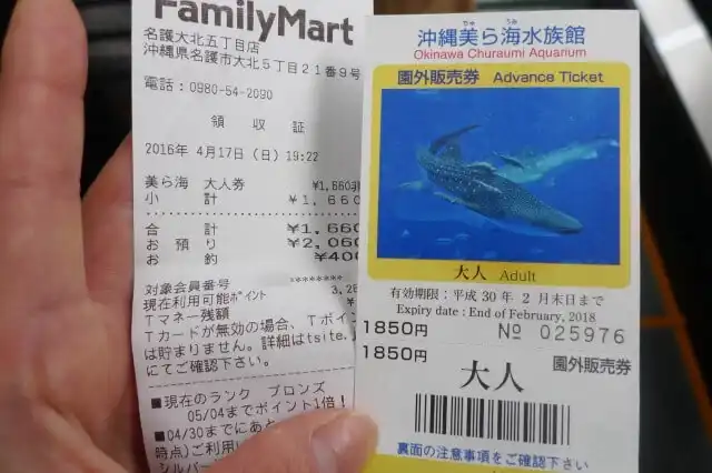 美ら海水族館の入場券