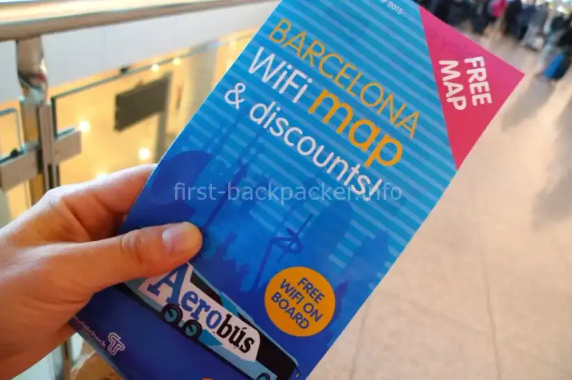バルセロナの空港バスのクーポンマップ