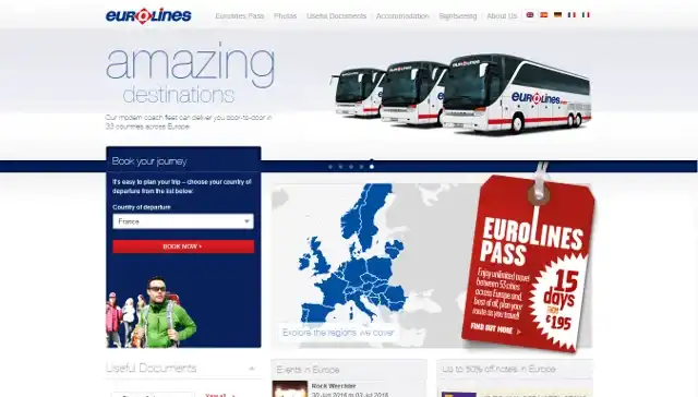 Eurolinesのウェブサイト