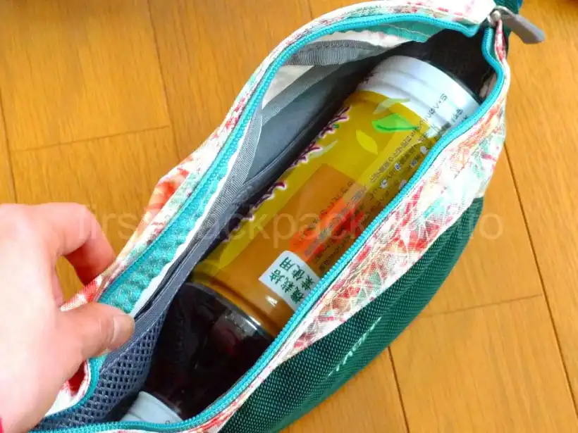 THE NORTH FACEのグラニュール ウエストバッグに500mlのペットボトルを入れてみた