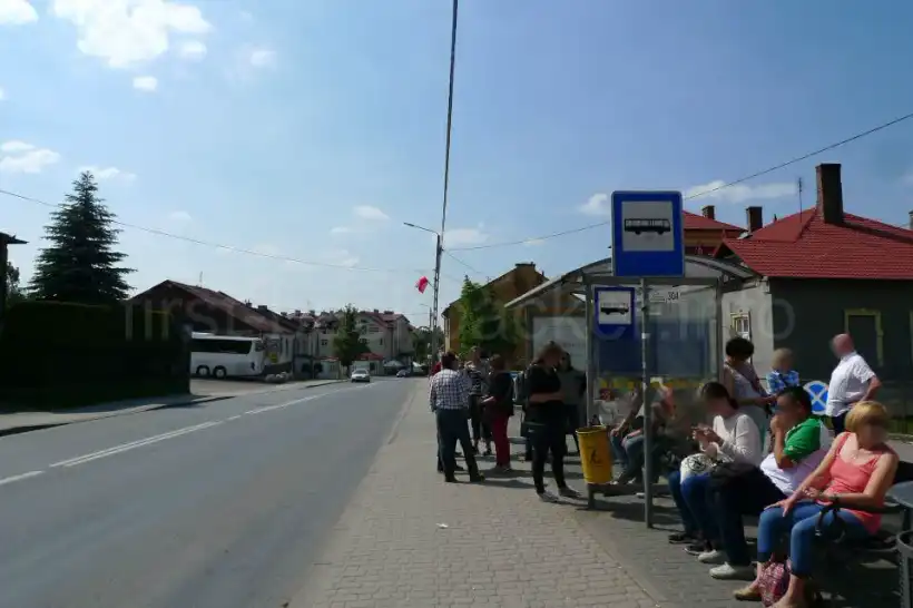 ヴィエリチカ岩塩坑からクラクフ市内行きのバス停