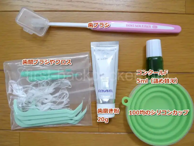 バックパッカー1か月分の歯磨きケアグッズ